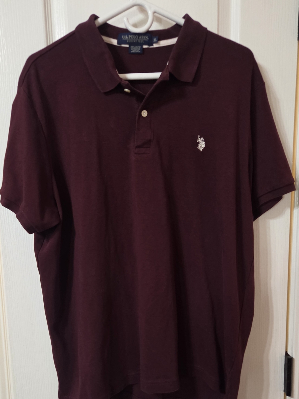 U.S. Polo Assn. Men's Burgundy Polo Shirt with White Logo